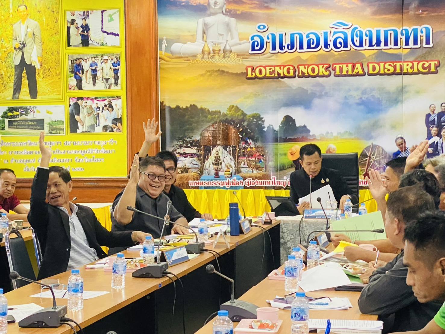 การประชุมคณะกรรมการให้ความช่วยเหลือผู้ประสบภัยพิบัติอำเภอเลิงนกทา (ก.ช.ภ.อ.เลิงนกทา) ครั้งที่ 1/2568